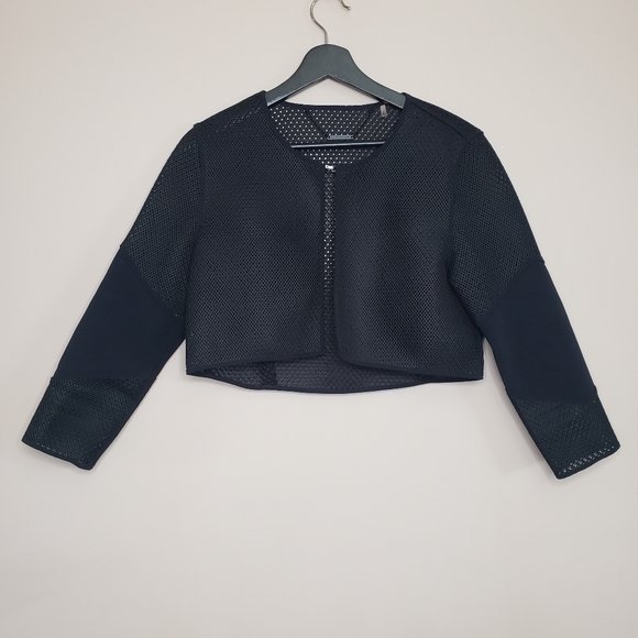 Elie tahari cropped mesh cardigan black S - Picture 1 of 5